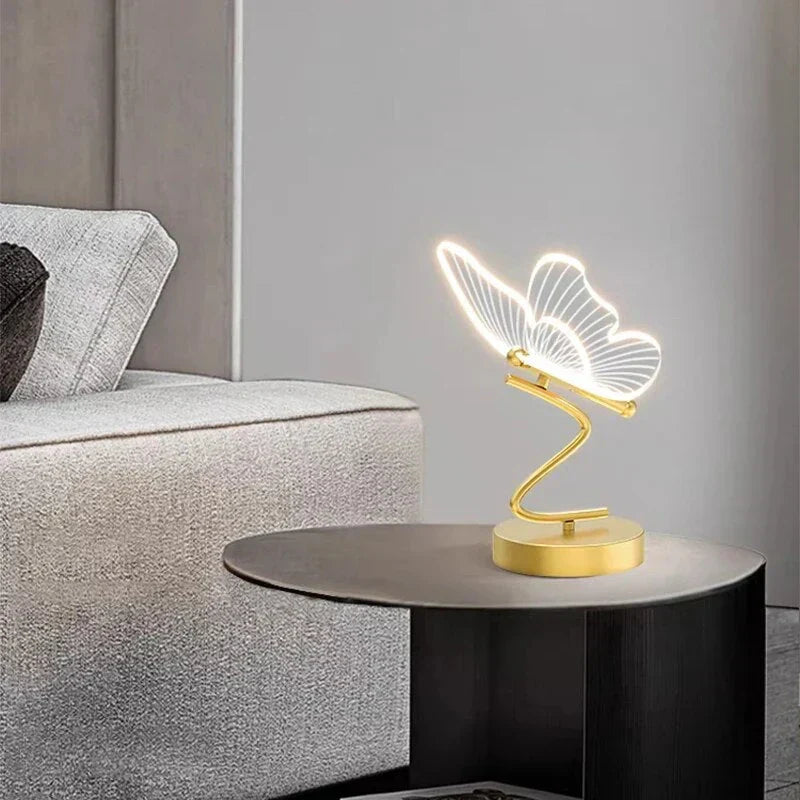 Modern butterfly LED table lamp, a charming home accent. Ideal decorative light for living room, bedroom or desk.