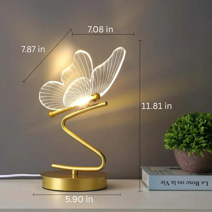 Elegant LED butterfly lamp offering a warm, ambient glow. This decorative table lamp enhances any modern space.