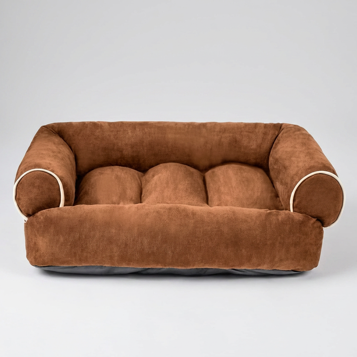 Luxury dog bed with elegant design, offering superior comfort as a pet couch for all dog sizes.