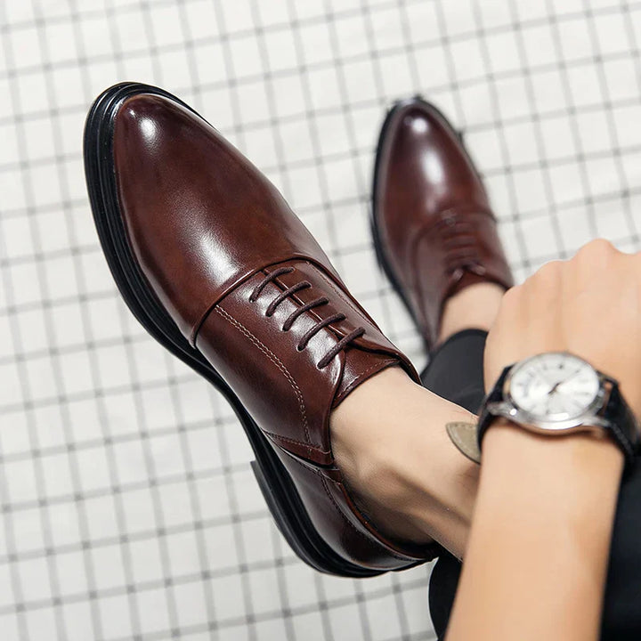 Premium Brown Men's Formal Dress Shoes. Classic elegant footwear perfect for business, wedding & special occasions.