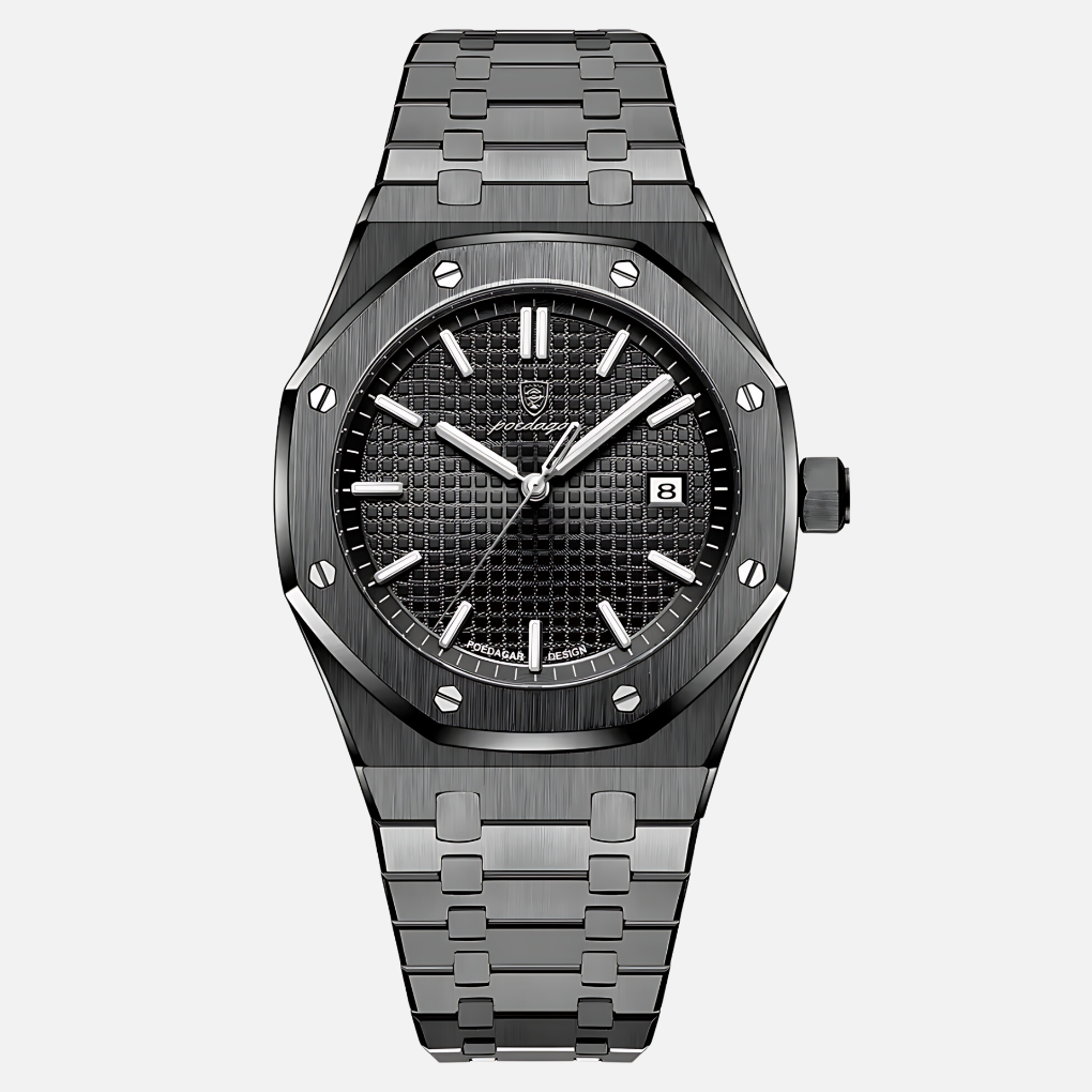 Classic men's quartz watch, a sophisticated gift for him. Features an elegant Roman numeral dial, durable timepiece.