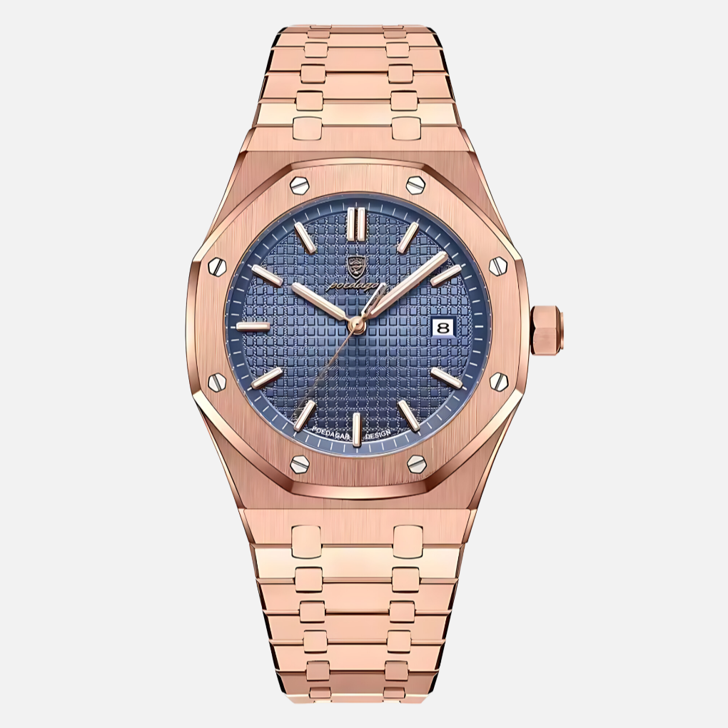 Timeless men's quartz timepiece, durable & water resistant. An elegant watch with a classic Roman numeral dial.
