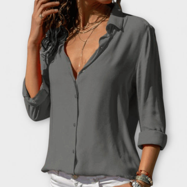 Stylish women's blouse perfect for elegant evening wear. Versatile long sleeve top, multi-color classic design.