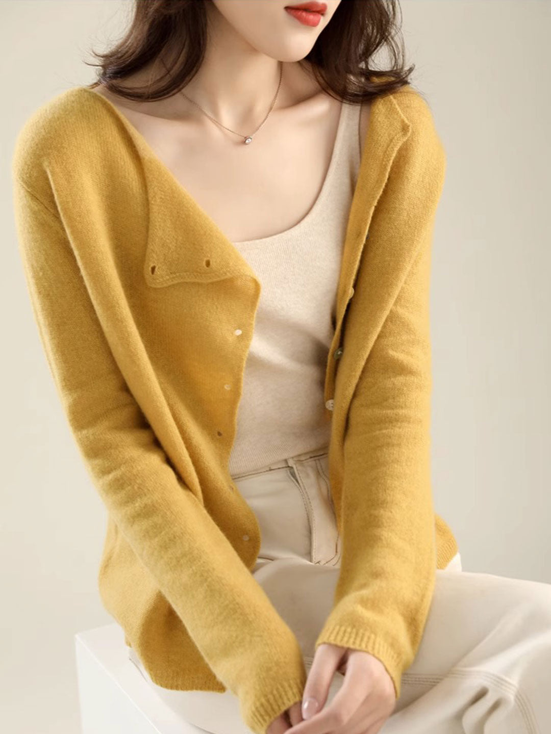 Soft, comfortable open-front cardigan for women. Perfect elegant layering piece for cozy fall outfits.