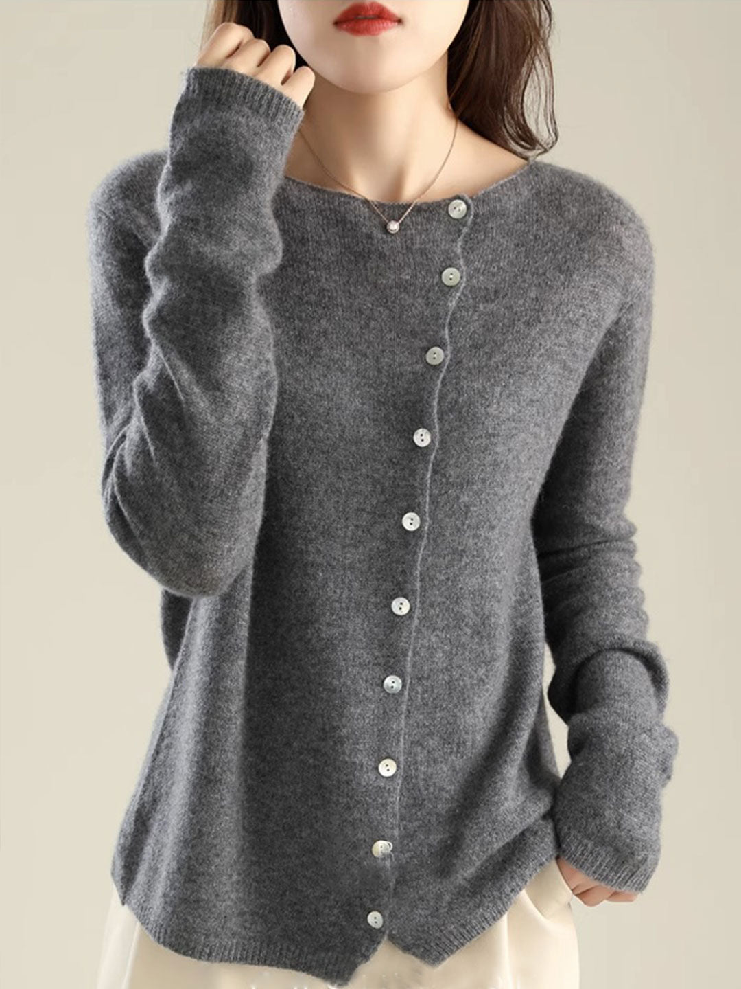 Versatile women's elegant cardigan with open front. Perfect cozy sweater for fall/winter layering.