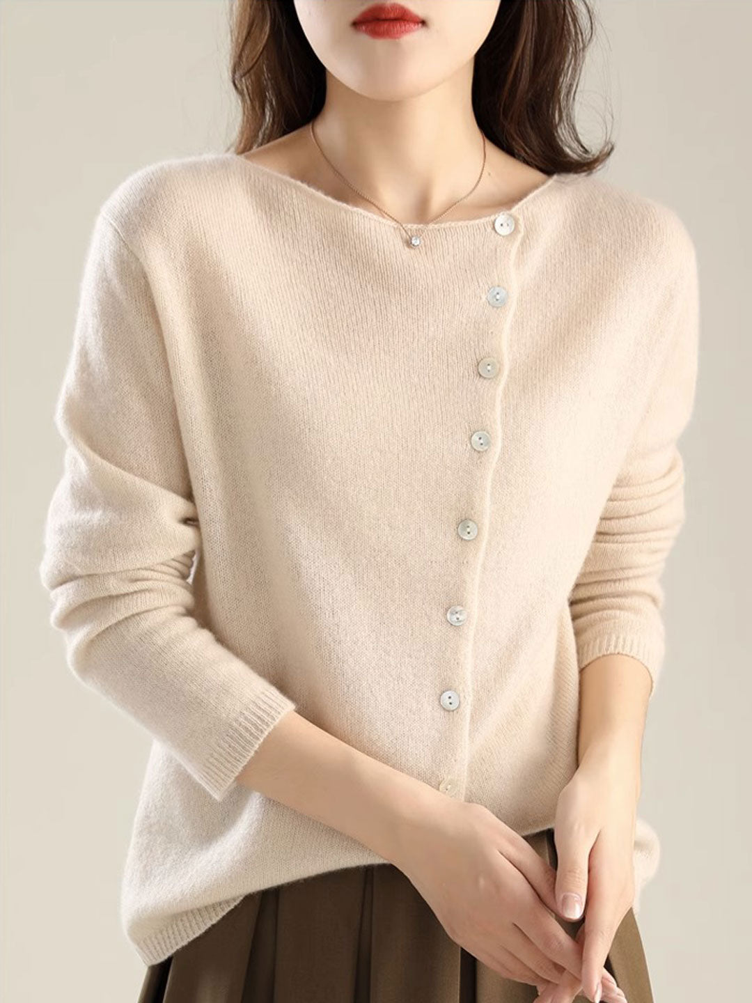 Warm, cozy open-front cardigan for women. Elegant layering piece, perfect for cold weather fashion.