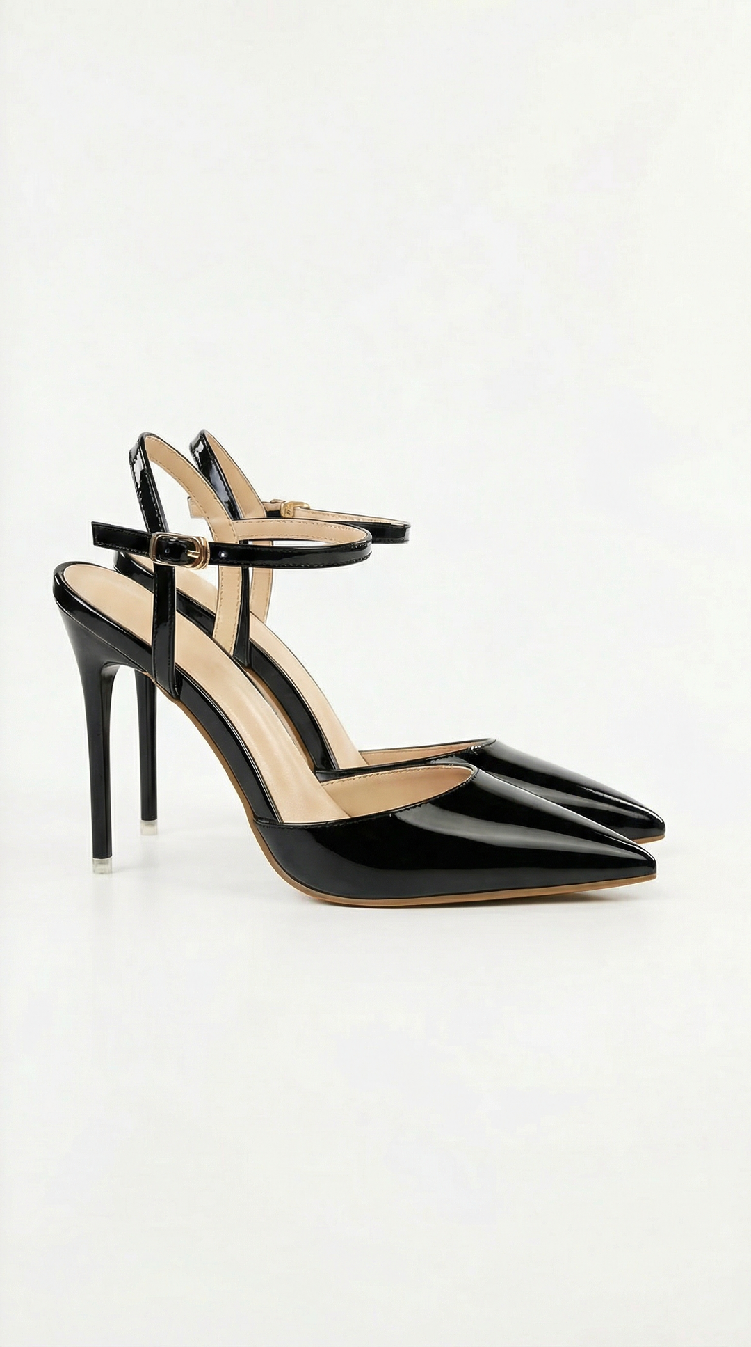 Classic black pointed toe stiletto pumps for women, essential formal footwear.