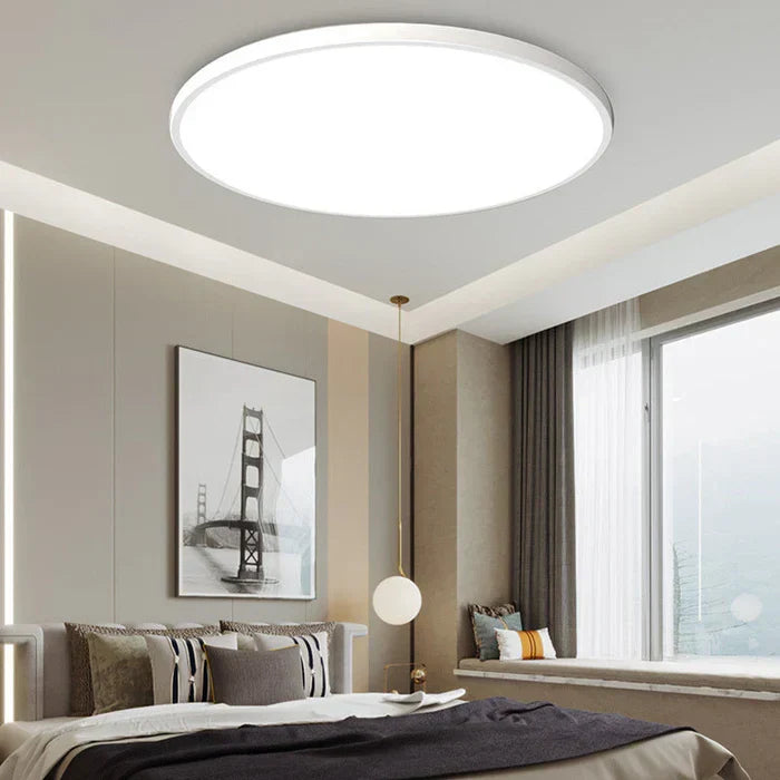 Contemporary OrbGlow LED ceiling fixture, energy-efficient for bedrooms.