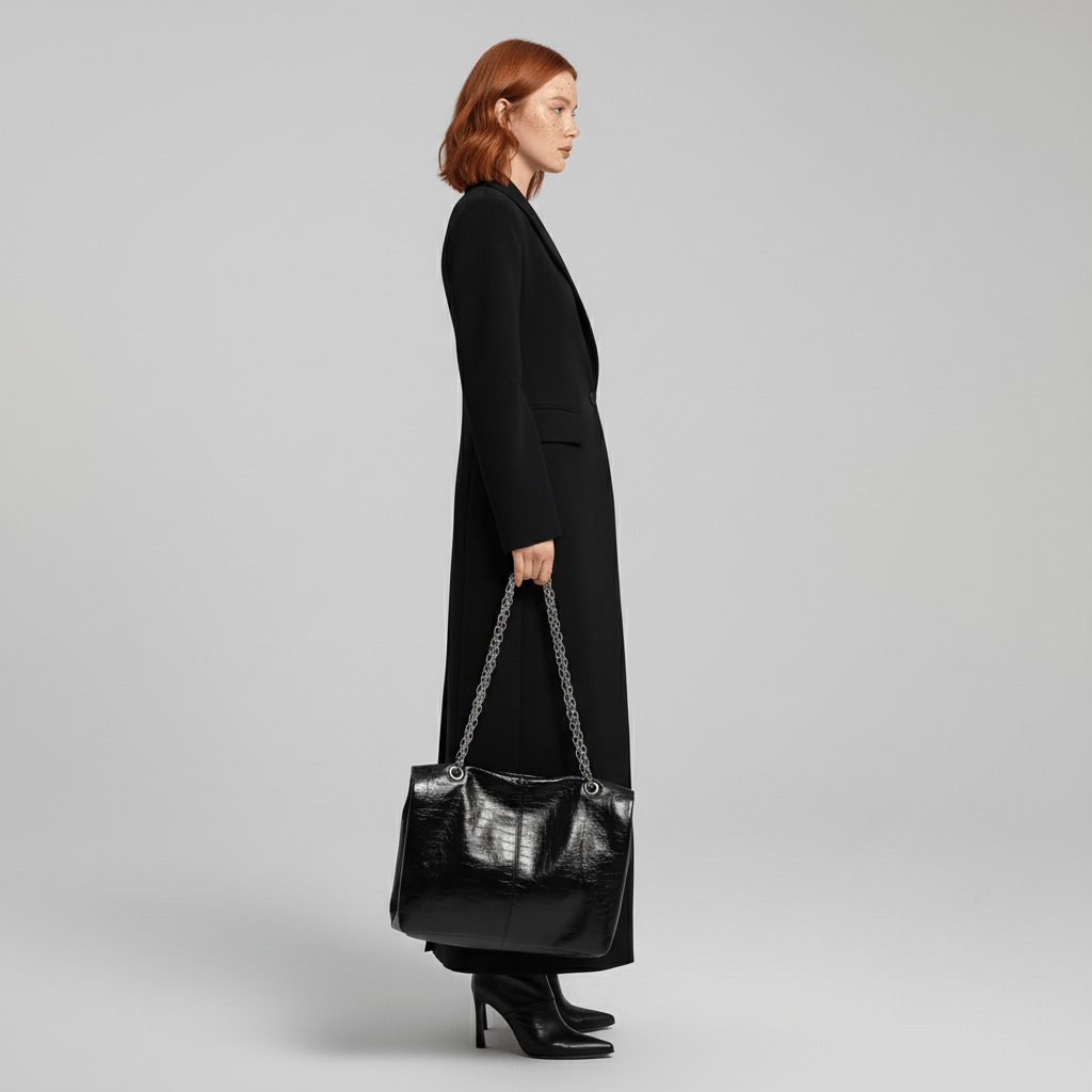 Women's fitted ruby longline tailored coat, perfect elegant outerwear for autumn/winter fashion.