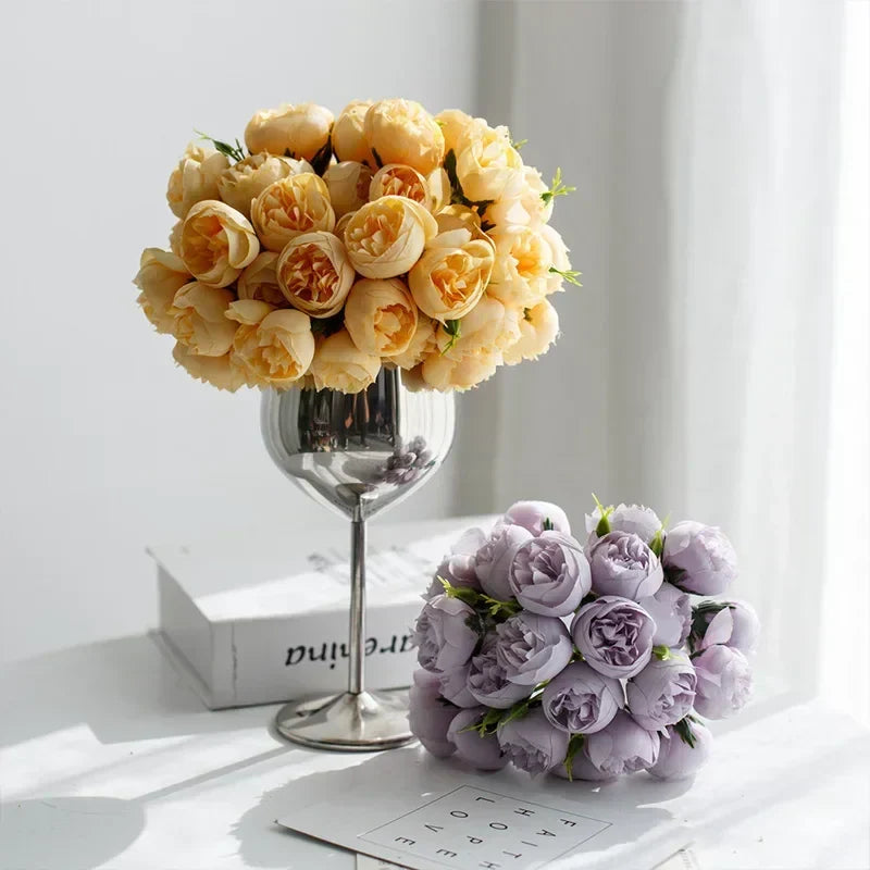 Artificial peony wedding bouquet with delicate silk flowers for stunning bridal or bridesmaid decor.