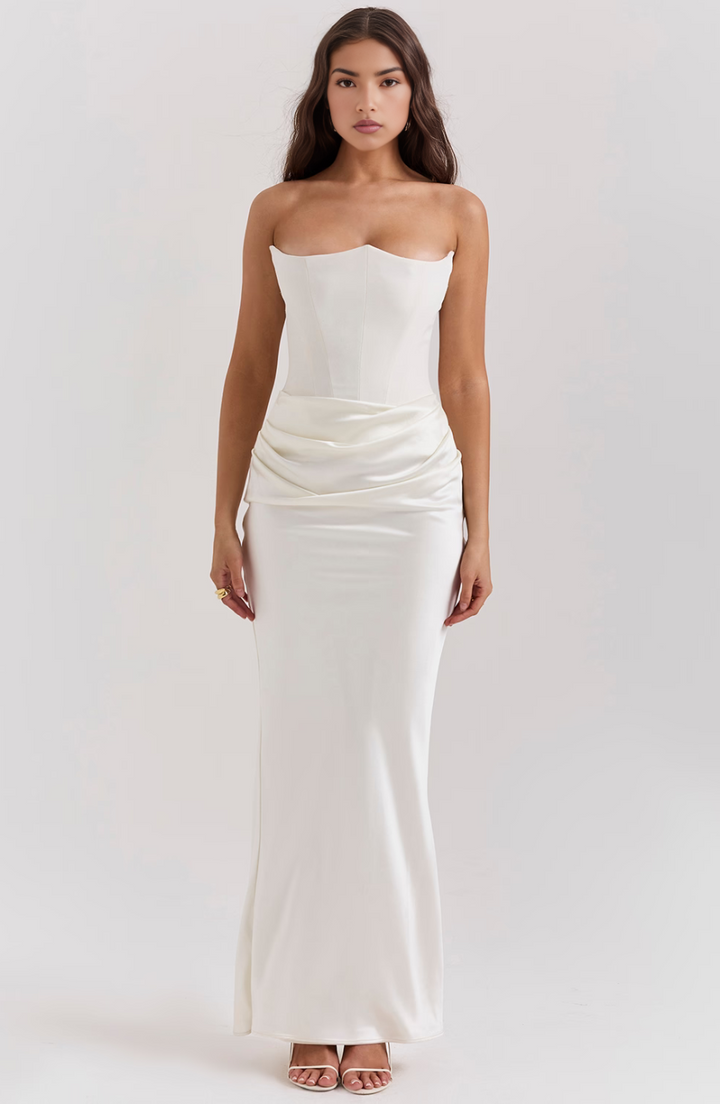 Beautiful women's strapless gown, ideal for prom, homecoming, & formal parties.