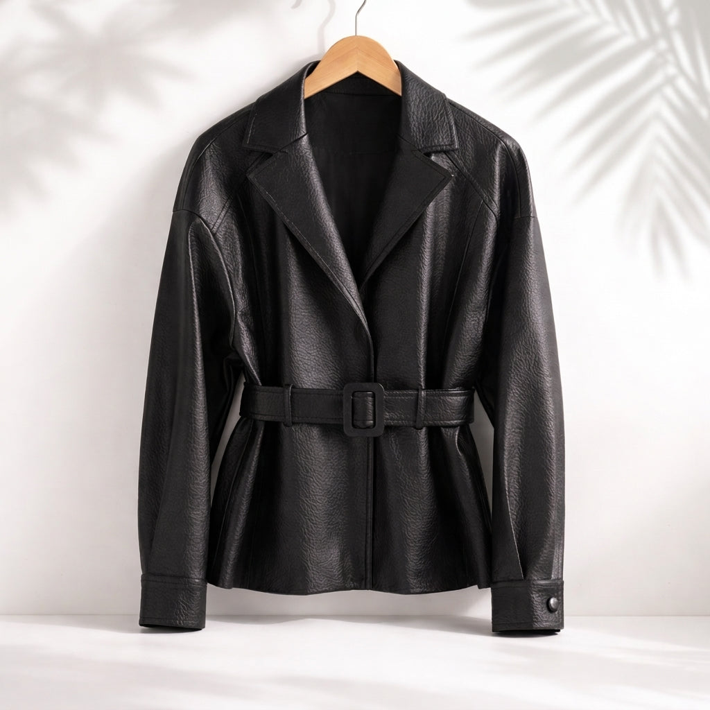 Modern women's tailored jacket, designed for comfort & a refined look. Essential seasonal outerwear piece.