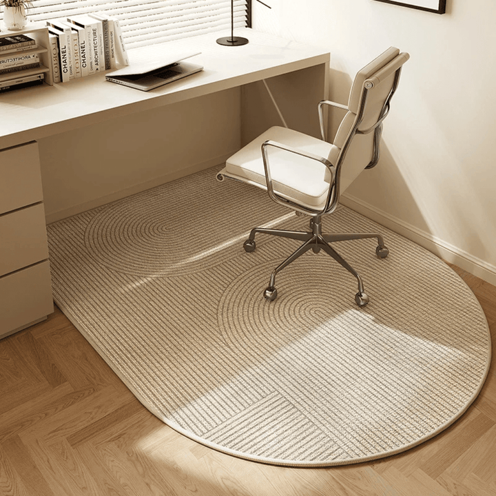 Elegant velour office chair mat for stylish home office floor protection & enhanced workspace decor.