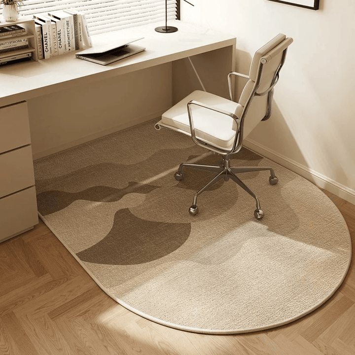 Premium velour desk mat, an elegant floor protector for office chairs, perfect for any home office.