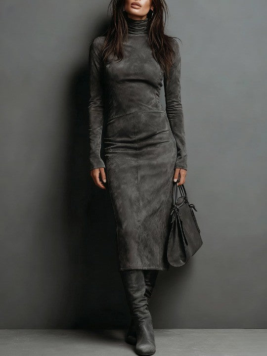 Figure-flattering women's bodycon midi dress for cocktail & special occasions. Long sleeve, elegant & sophisticated style.