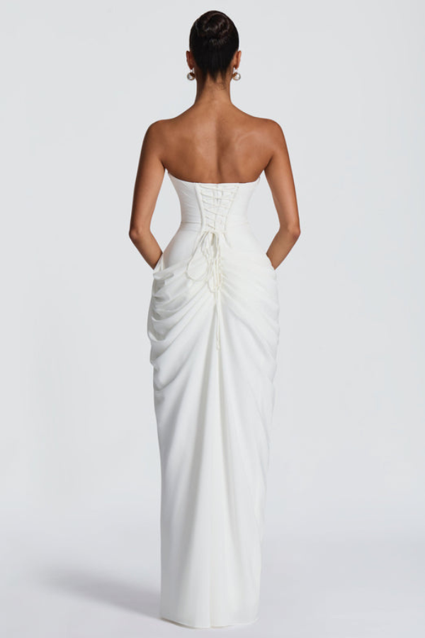 Women's elegant long flowy dress, a timeless choice for special celebrations.