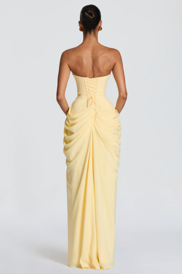 Sophisticated long flowy maxi gown for special occasions & parties.
