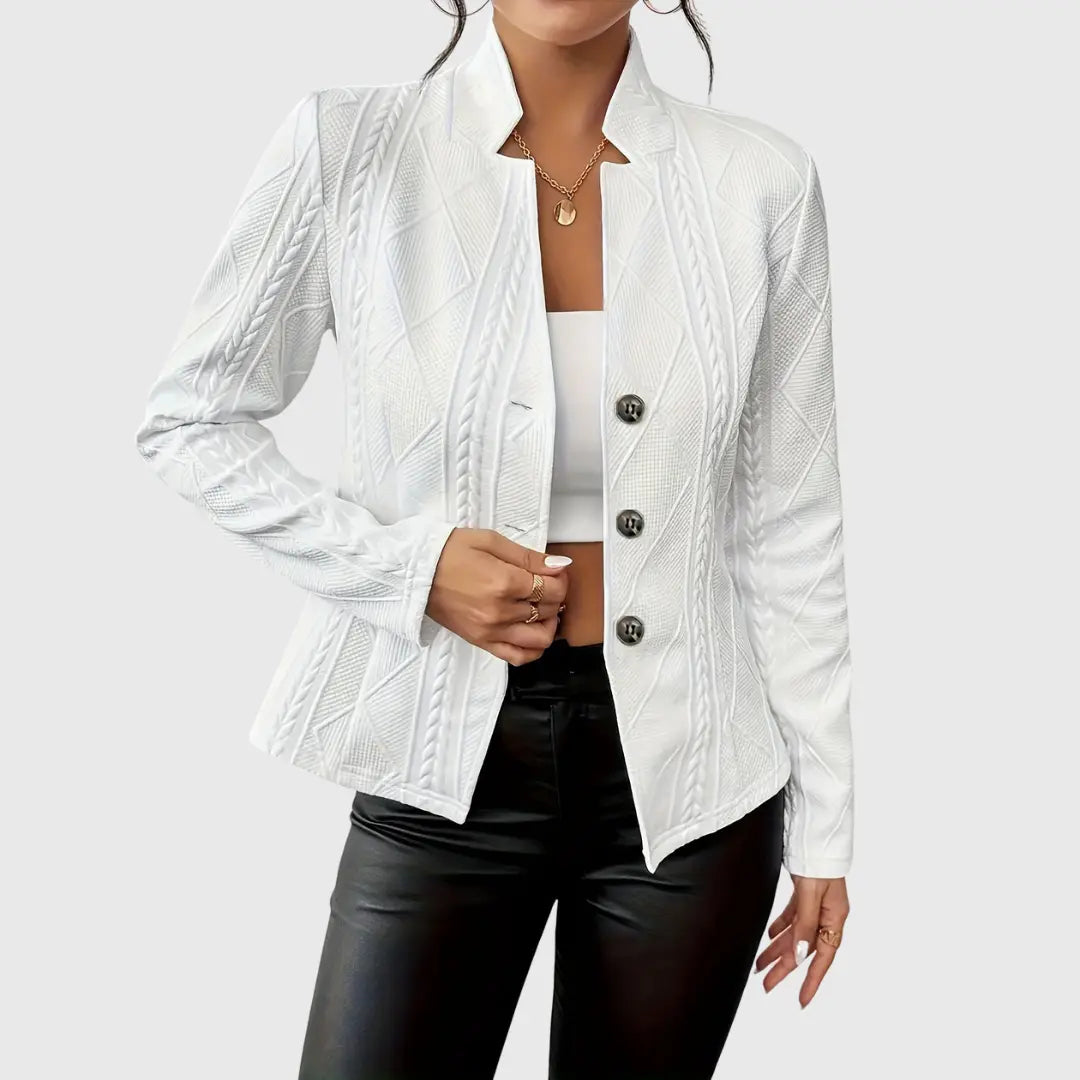 Elegant women's blazer in a chic tailored fit, perfect for sophisticated office wear or stylish casual outfits.