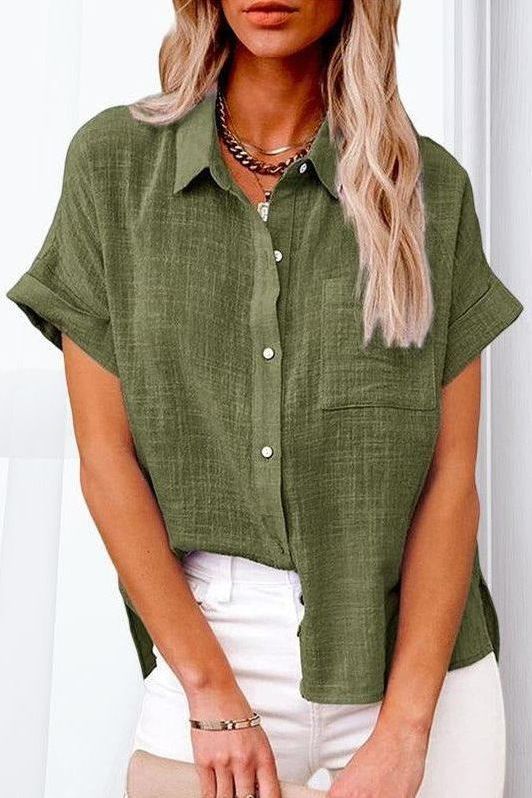Women's classic long-sleeve button shirt, an elegant and versatile top for business casual and office apparel.