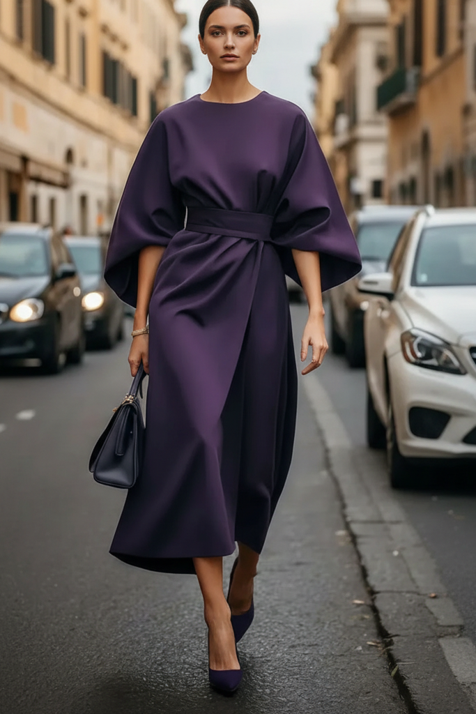 Classic women's evening dress, a versatile midi perfect for formal events, parties & special occasions.