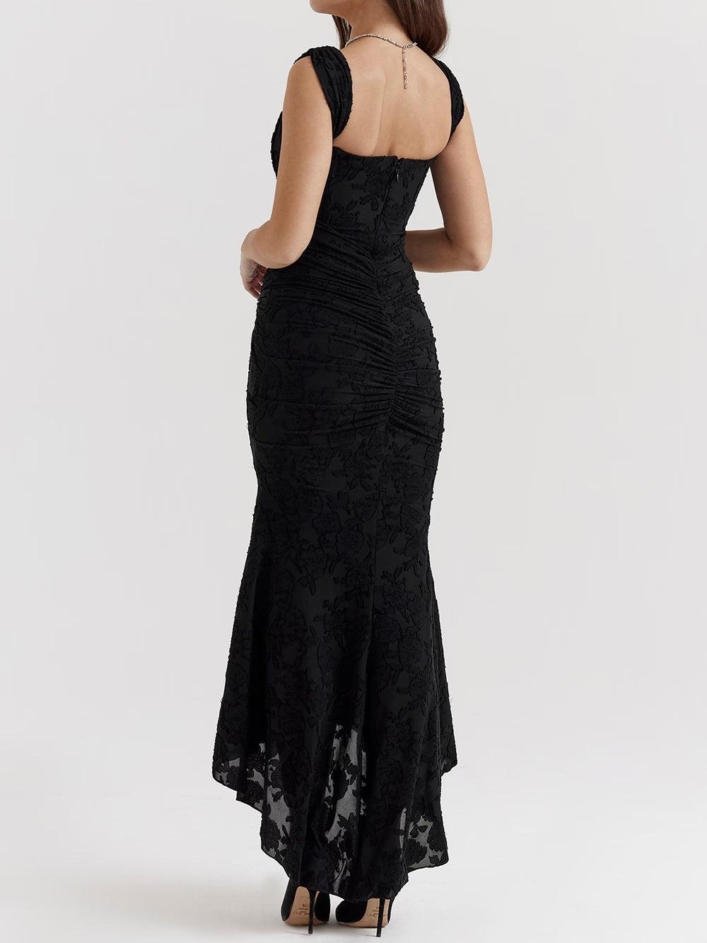Exquisite women's formal midi mermaid dress, perfect for elegant wedding guests.