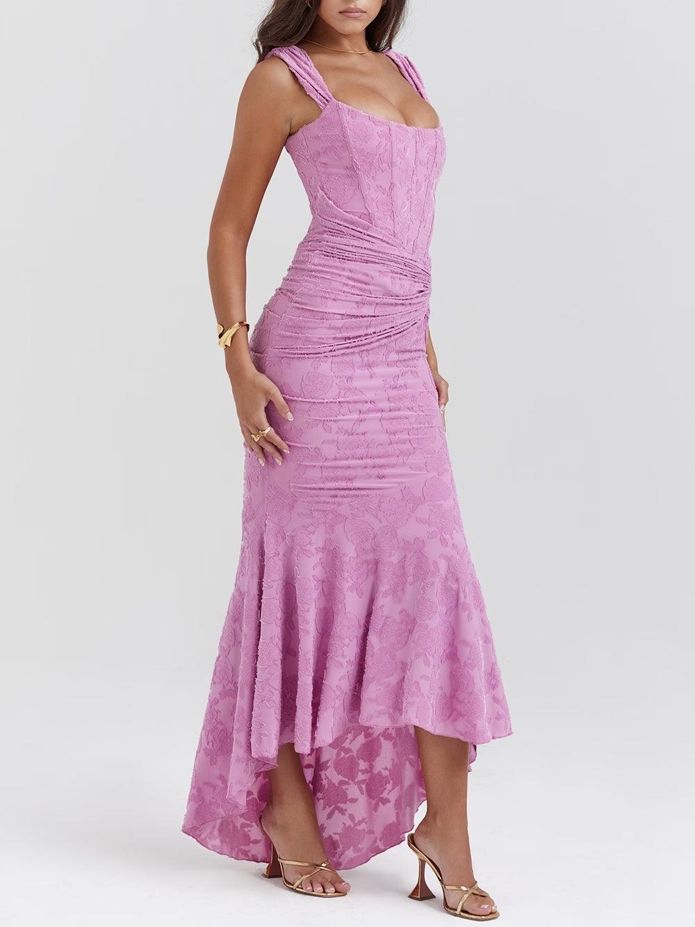 Graceful women's evening party dress, a ruched corset bodycon mermaid silhouette.