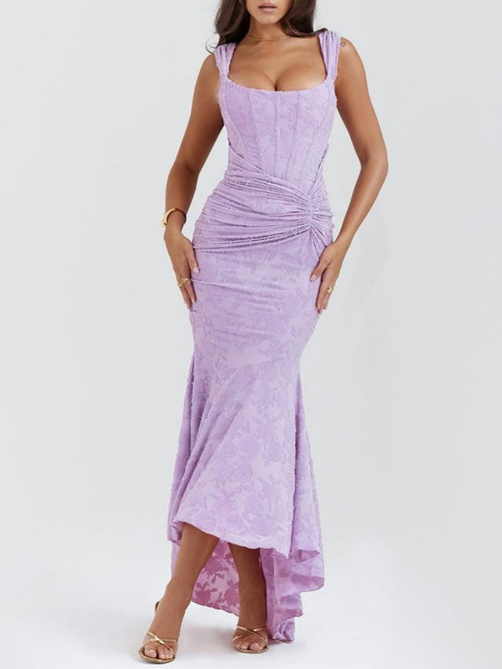 Elegant women's evening wear: a formal corset bodycon mermaid dress, ruched details.