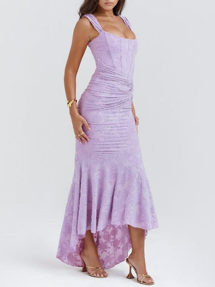 Women's sophisticated formal midi dress, ideal as an elegant corset mermaid wedding guest style.