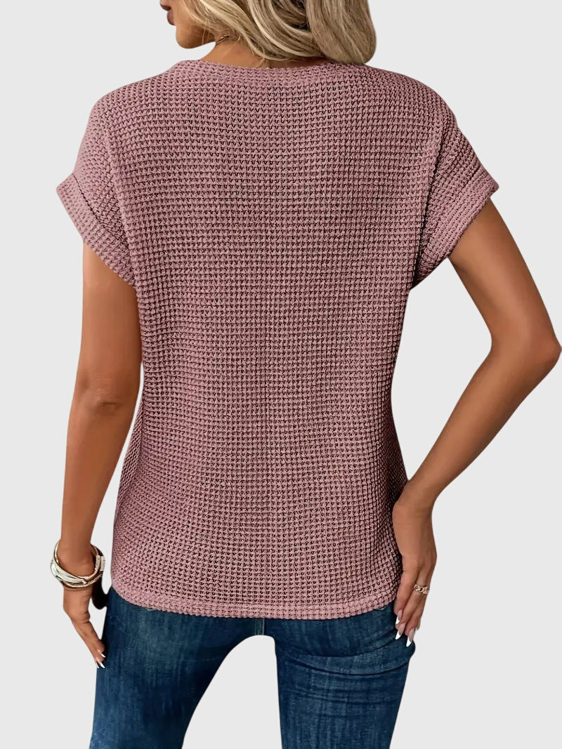 Classic women's crew neck blouse, a chic and elegant choice for work, casual outings, or special events.