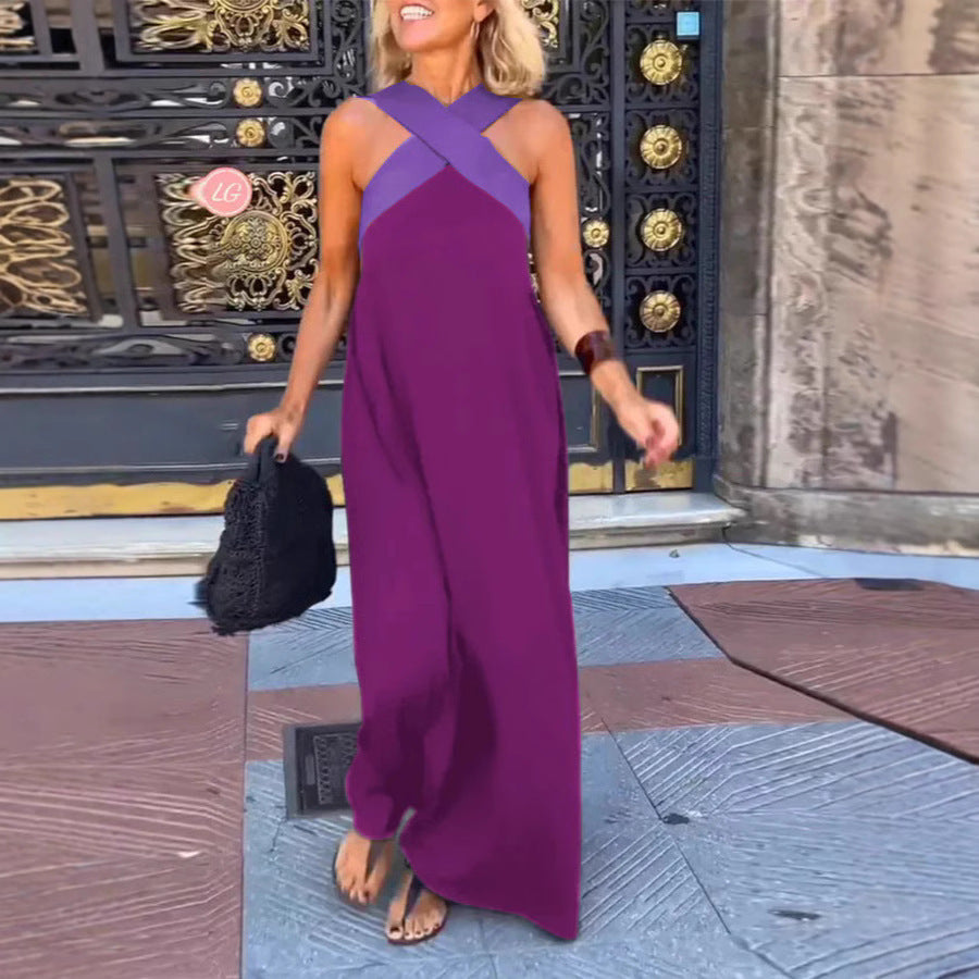 Beautiful women's day to night cross neck maxi dress, offering effortless style and comfort.