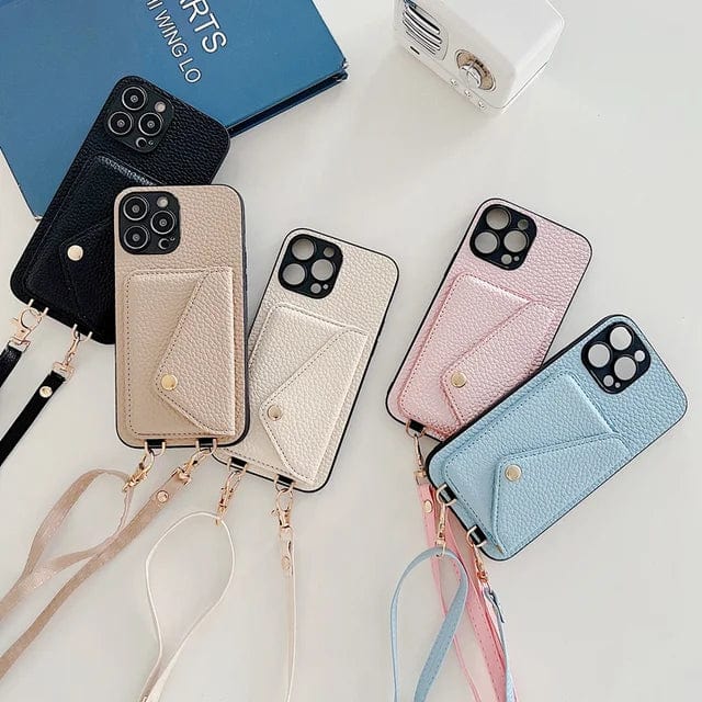 Women's sleek phone & wallet crossbody bag. Elegant design for hands-free convenience.