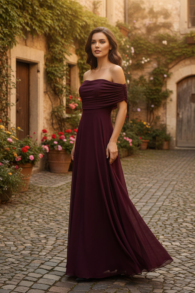 Elegant women's draped midi occasion dress with long sleeves, perfect for parties & cocktails.