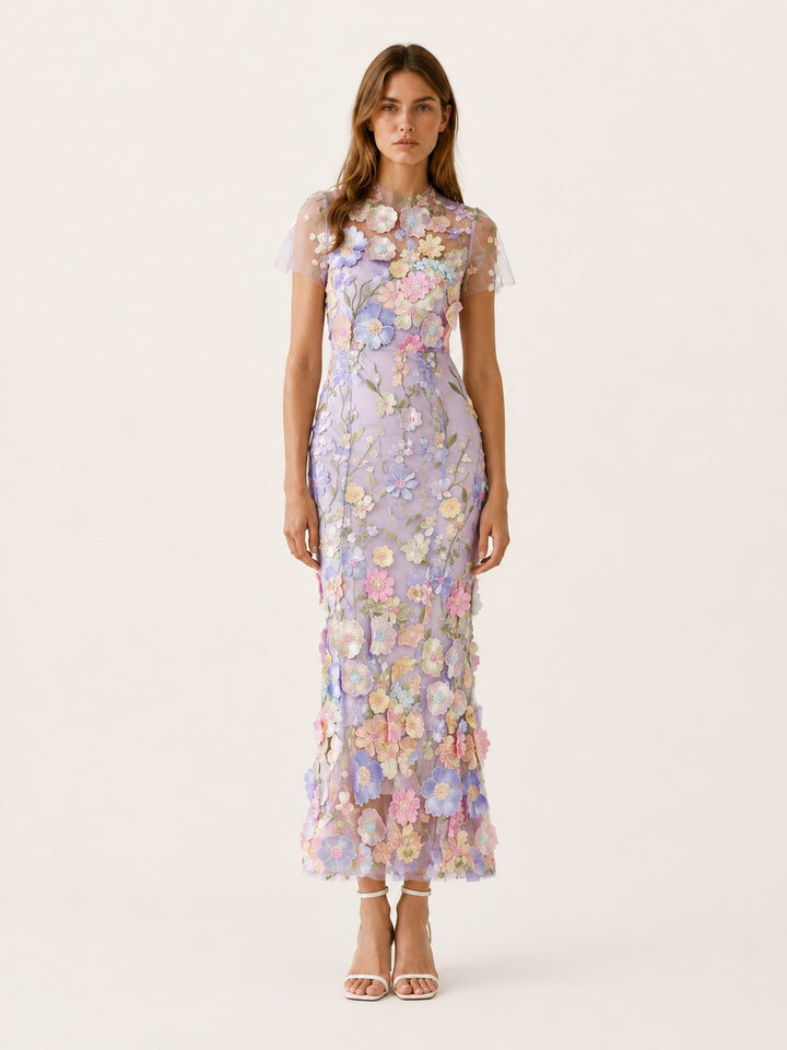 Beautiful women's floral midi dress, a perfect summer dress or elegant choice for a brunch or special event.