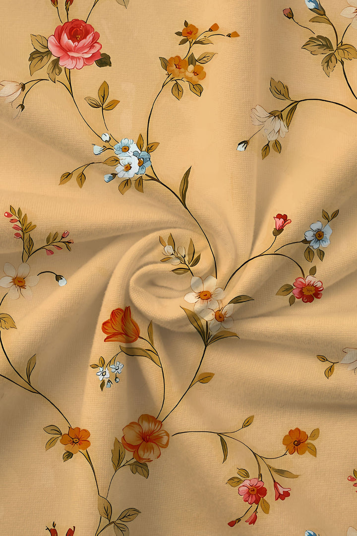 Flattering women's floral midi wrap dress featuring a beautiful print, ideal as a comfortable elegant summer dress.