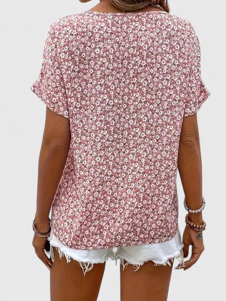 Versatile floral shirt for women. A chic, relaxed-fit button-up top for spring, summer, and casual elegance.