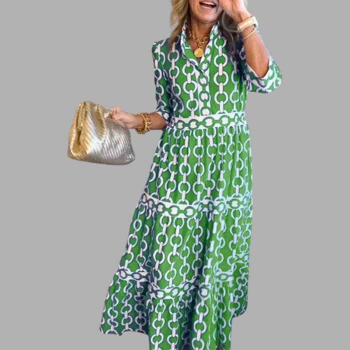 Long flowing maxi dress for women, offering a modest yet elegant silhouette. Perfect as a versatile summer dress.