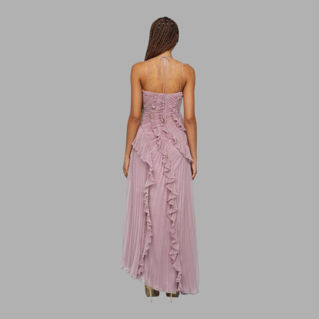 Comfortable long purple maxi dress for women, featuring a flowing design, ideal for vacation, summer, and elegant style.