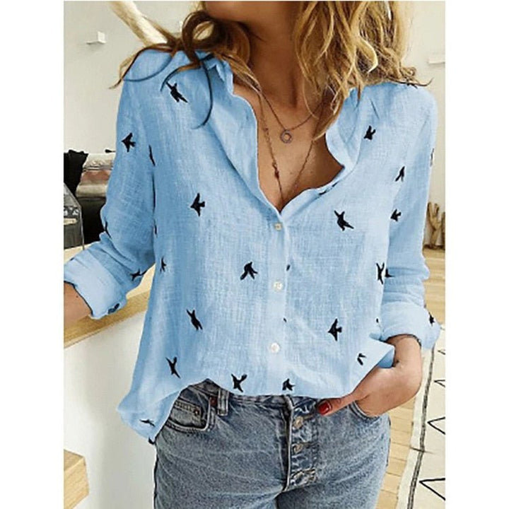 Spring/summer women's elegant blouse, a flowy and comfortable top for chic casual wear.