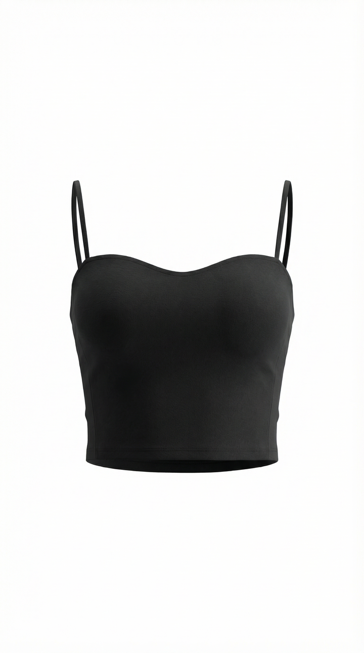 Versatile Guinevere sleeveless tank top, women's elegant tailored style, perfect with a heart neckline.