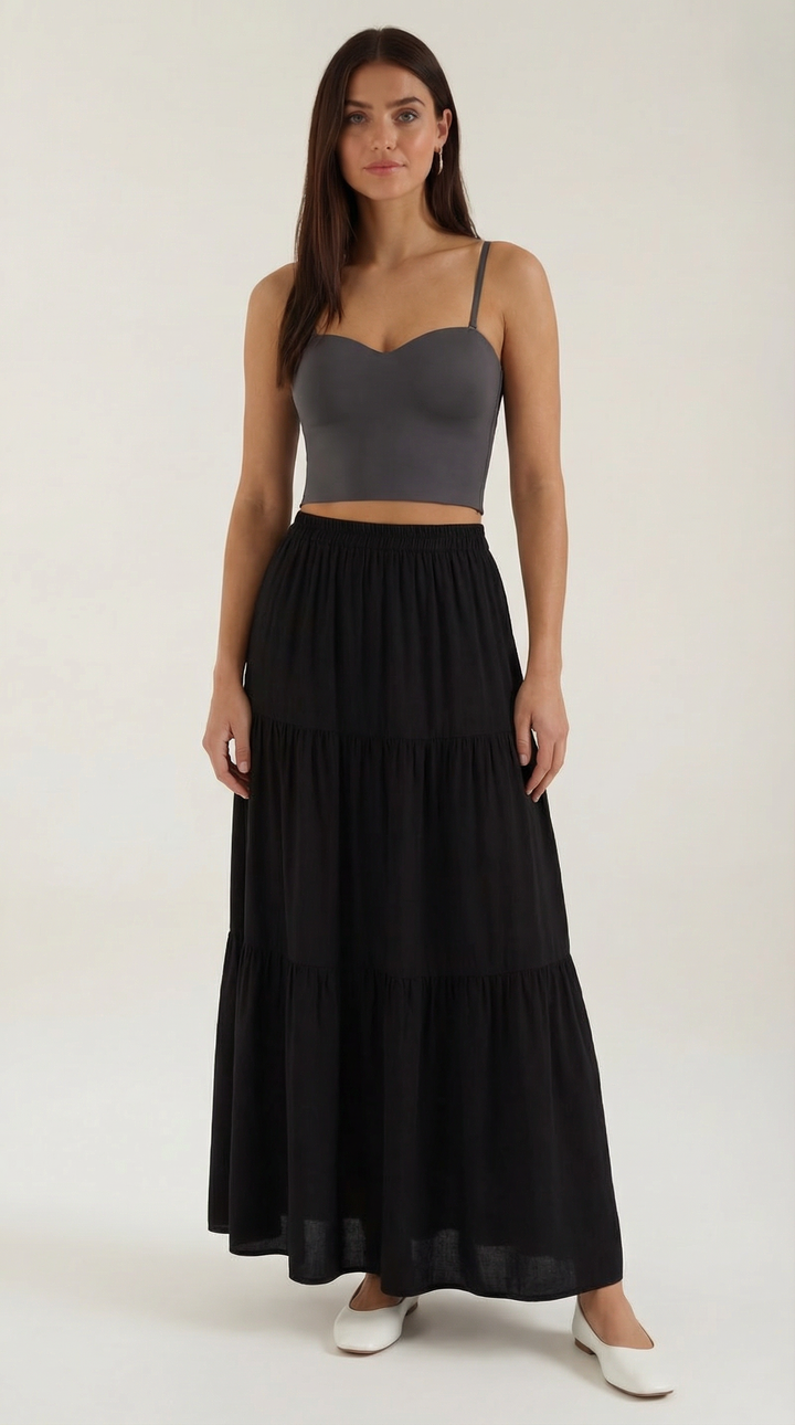 Women's elegant tailored Guinevere tank top, with a sophisticated heart neckline. Chic summer wear.