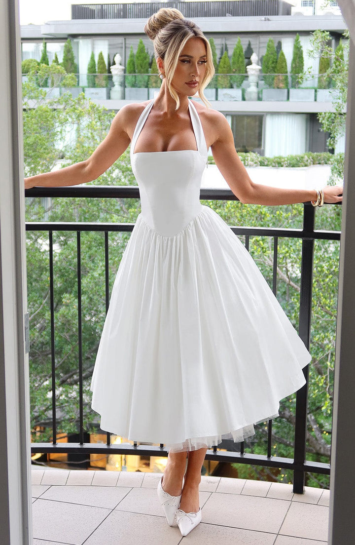 Chic midi formal dress for women, perfect for parties and special occasions.