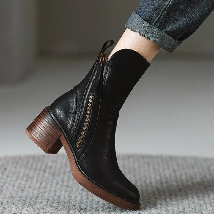 Versatile women's high heel ankle boots, perfect blend of elegance and comfort with a zipper.