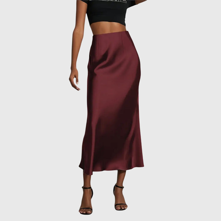 Cream women's flowy high waist bias cut maxi skirt, a versatile elegant piece for women's modern fashion.
