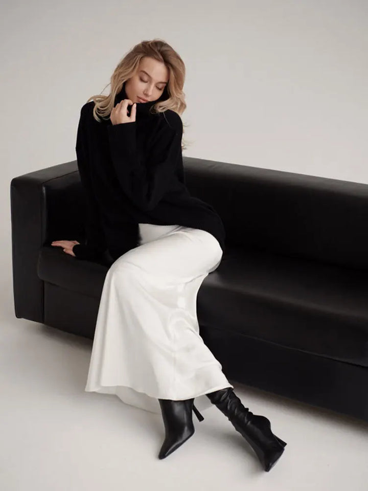 High-waist fishtail women's maxi skirt, evening gala formal wear for a refined look.
