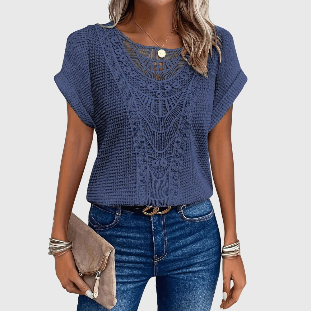 Breathable & comfortable women's lace top, an elegant Ibiza style blouse for summer.