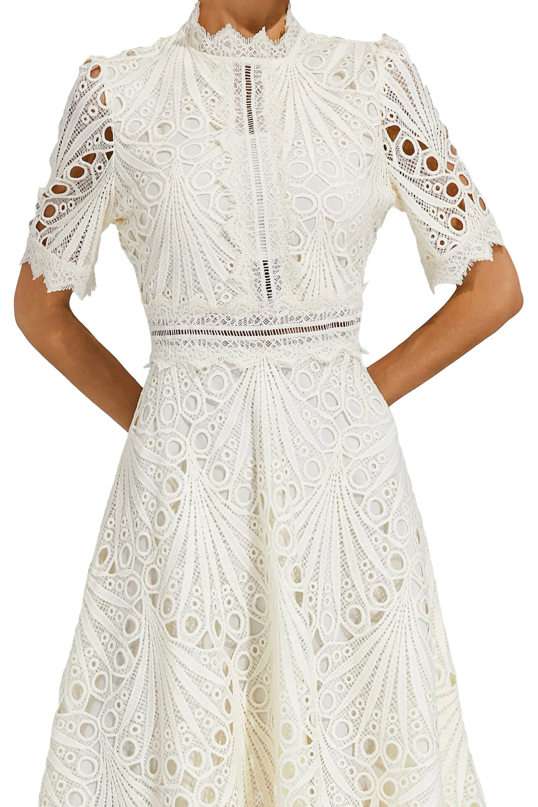 Hot pink elegant lace midi dress. Feminine, tailored fit for weddings & special occasions.