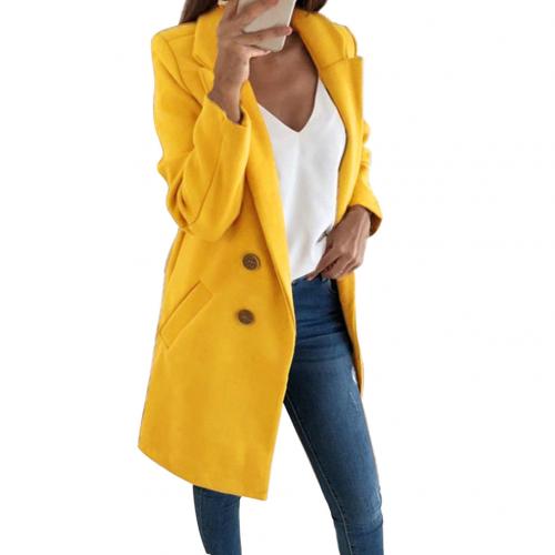 Versatile women's long blazer coat, ideal elegant outerwear for professional outfits and stylish layering.