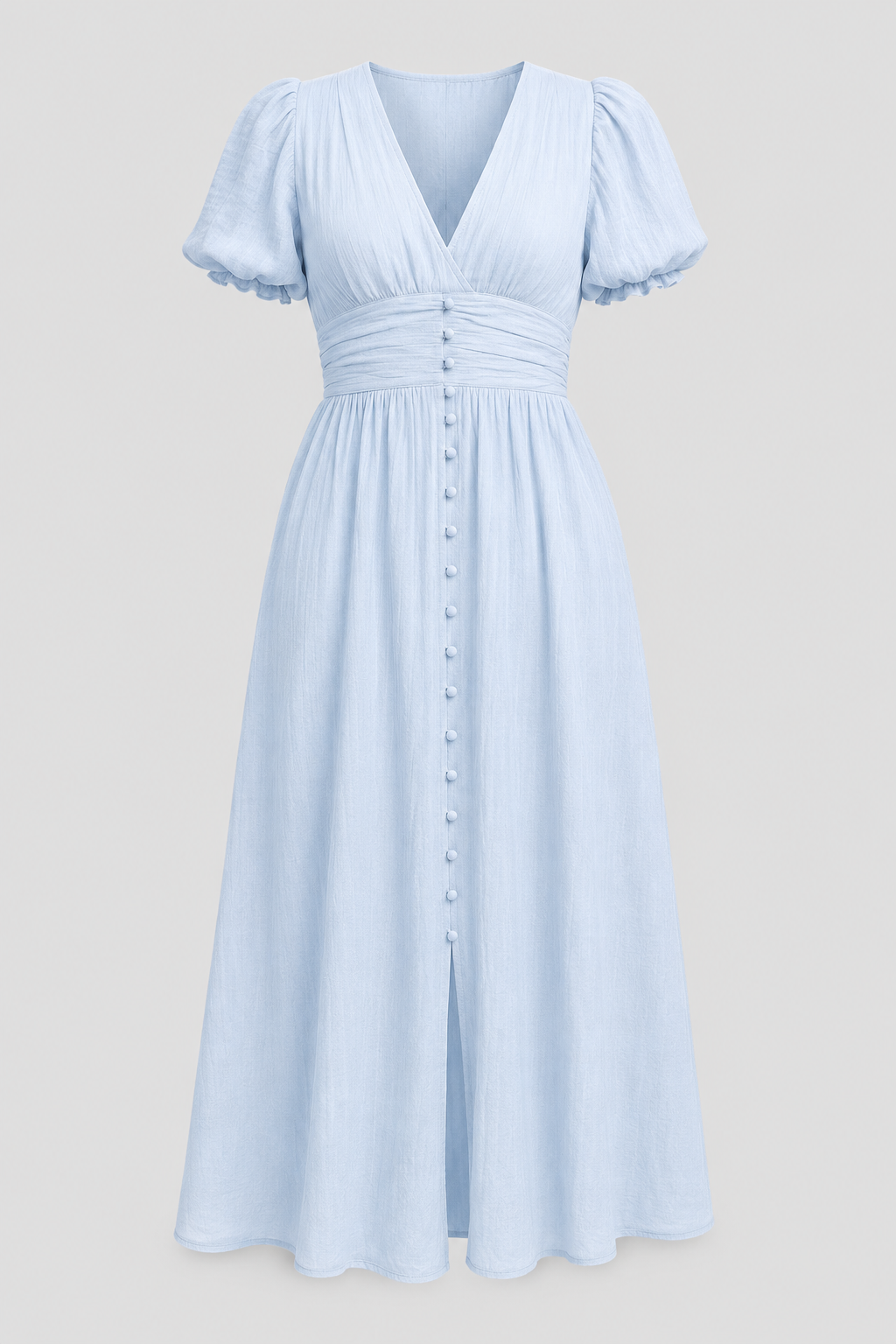 Comfortable long maxi dress for women featuring elegant puff sleeves, great for casual wear or parties.