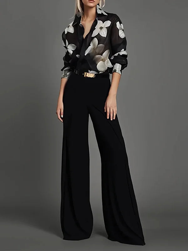 Classic long-sleeve blouse for women. This elegant top is ideal for work, business, or sophisticated casual looks.