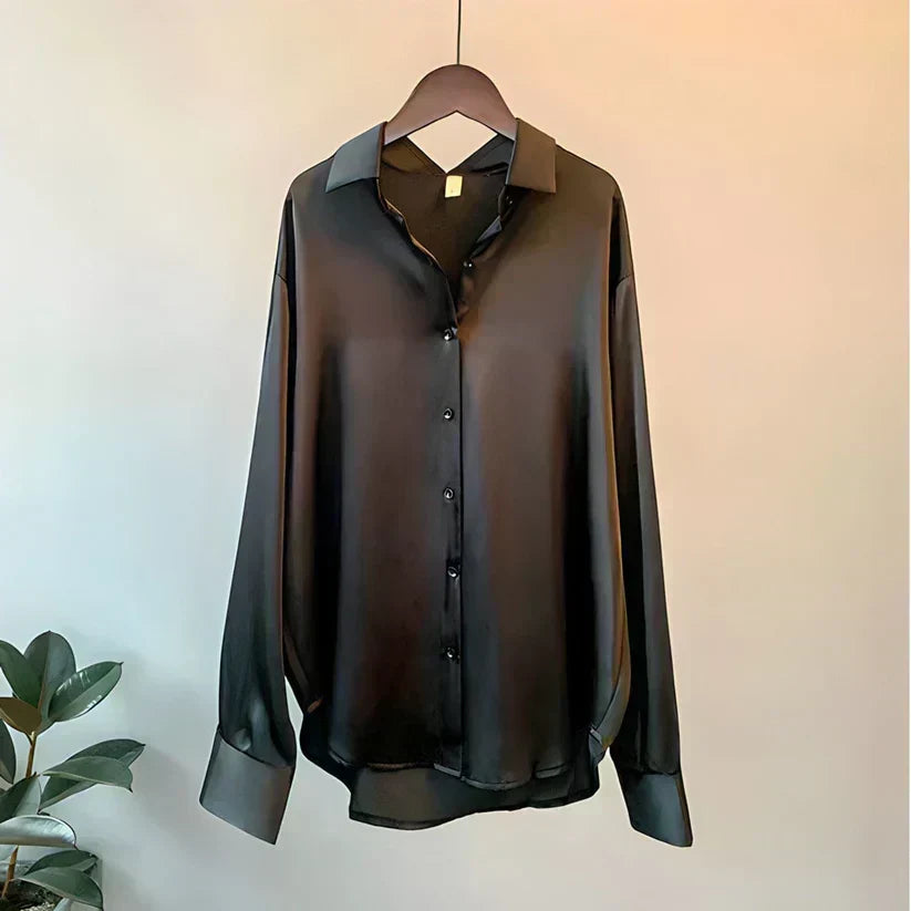 Sophisticated women's long sleeve top, a versatile blouse for elegant office outfits or casual wear.